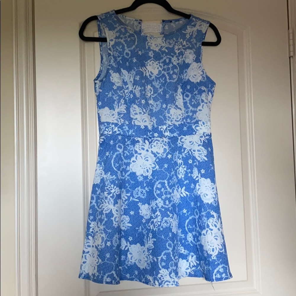 Blue dress with lace detailing!